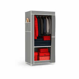 Guarda Roupa Dobrável Solteiro 1 Porta - Cinza - 1