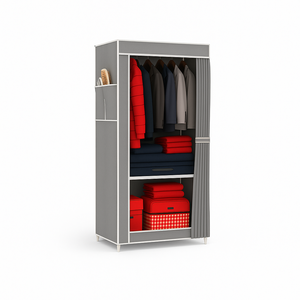 Guarda Roupa Dobrável Solteiro 1 Porta - Cinza