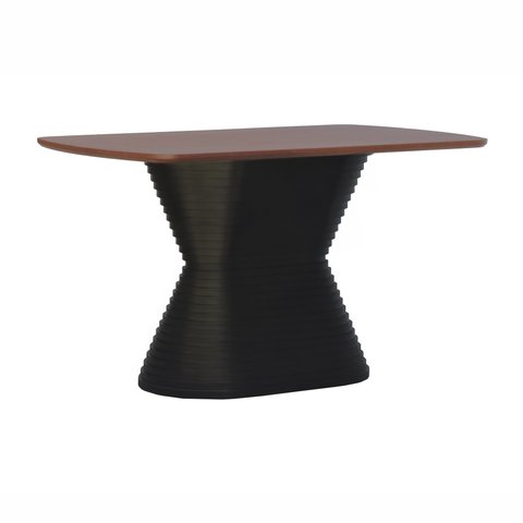 Mesa de Jantar Apollo Tampo Retangular 136x80cm Preto/Amêndoa