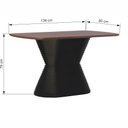 Ver imagem 2 de Mesa de Jantar Apollo Tampo Retangular 136x80cm Preto/Amêndoa
