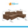 Sofá 5 Lugares Canto Retrátil e Reclinável Chaise e 2,80 X 2,20 M Sttilo Marrom512 - Megasul - 4