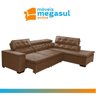 Sofá 5 Lugares Canto Retrátil e Reclinável Chaise e 2,80 X 2,20 M Sttilo Marrom512 - Megasul - 2