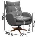 Ver imagem 7 de Poltrona de Amamentação Base Giratória e Balanço em Madeira Angra Veludo - Sofa Store:Veludo Cinza g