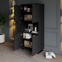 Ver imagem 5 de Armário Alto Estante para Escritório com 4 Portas e Prateleiras 80 x 45 x 160 cm F5 Office