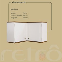 Aéreo Retrô Canto 2p Off White-nogueira Armário Cozinha - 3