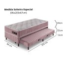 Ver imagem 4 de Bicama Cama Box + Auxiliar Solteiro Especial 96x203x67 Denver Rose