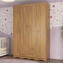 Ver imagem 1 de Guarda-roupa Infantil 122cm 4 Portas e 2 Gavetas Realeza Multimóveis Mp4453 Madeirado Madeirado
