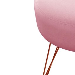 Puff Decorativos Sala Quarto Tunísia Veludo Rose Base Bronze - Star Confort - 4