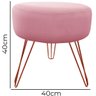 Puff Decorativos Sala Quarto Tunísia Veludo Rose Base Bronze - Star Confort - 5