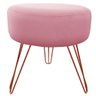 Puff Decorativos Sala Quarto Tunísia Veludo Rose Base Bronze - Star Confort - 1