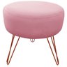 Puff Decorativos Sala Quarto Tunísia Veludo Rose Base Bronze - Star Confort - 3