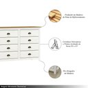 Ver imagem 3 de Cômoda Decorativa 8 Gavetas Madeira Maciça Osiris Branco/freijó - G74 - Gran Belo