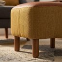Ver imagem 6 de Puff Decorativo Verso 45x51 cm Pes Madeira Linho Color Trend e Courino Tca 219 Tcs 727 Moll