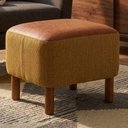 Ver imagem 2 de Puff Decorativo Verso 45x51 cm Pes Madeira Linho Color Trend e Courino Tca 219 Tcs 727 Moll