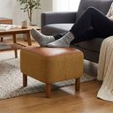 Ver imagem 7 de Puff Decorativo Verso 45x51 cm Pes Madeira Linho Color Trend e Courino Tca 219 Tcs 727 Moll
