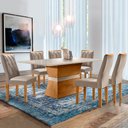 Ver imagem 1 de Conjunto Sala de Jantar Mesa Jade 6 Cadeiras Vegas Cel Móveis
