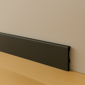 Rodapé Poliestireno 10cm Liso Preto 2m Rm Decor