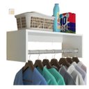 Ver imagem 4 de Cabideiro de Parede Mdf Arara P/ Roupas Closet Preto