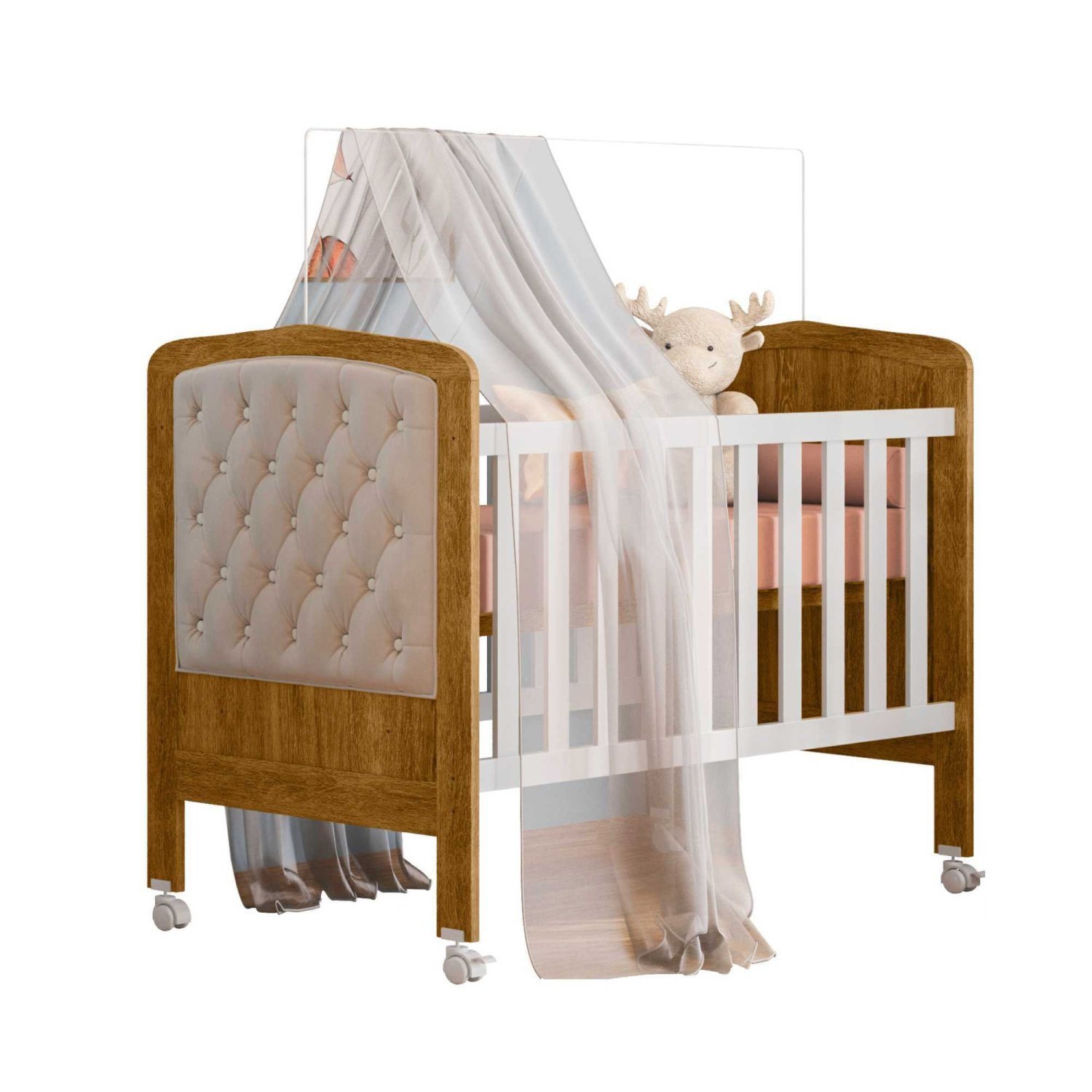 Berço Mini Cama 100% MDF  com Colchão Allegra Capitone II Tigus Baby - 2