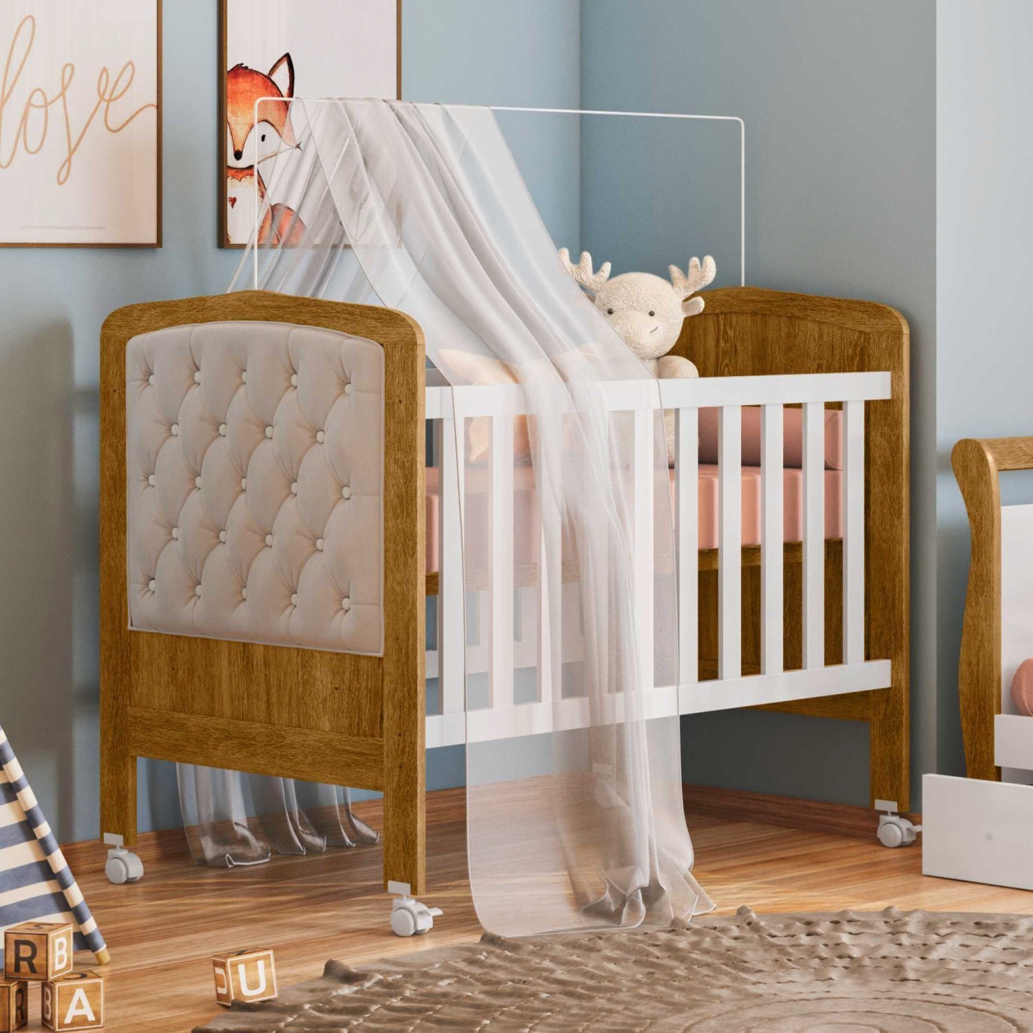 Berço Mini Cama 100% MDF  com Colchão Allegra Capitone II Tigus Baby - 1