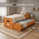 Ver imagem 5 de Bicama Solteiro Elis com Cama Auxiliar em MDF Marrom Infantile Móveis