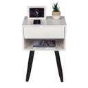 Ver imagem 4 de Kit Mesa de Cabeceira Retro 40cm Pé Palito Marrom Escuro Envio Montada