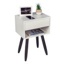 Ver imagem 5 de Kit Mesa de Cabeceira Retro 40cm Pé Palito Marrom Escuro Envio Montada