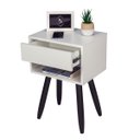 Ver imagem 3 de Kit Mesa de Cabeceira Retro 40cm Pé Palito Marrom Escuro Envio Montada