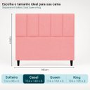 Ver imagem 4 de Cabeceira Classic Casal 140cm para Quarto Cama Decorativa Moderna Elegante Suede Rose