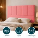 Ver imagem 3 de Cabeceira Classic Casal 140cm para Quarto Cama Decorativa Moderna Elegante Suede Rose