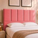 Ver imagem 1 de Cabeceira Classic Casal 140cm para Quarto Cama Decorativa Moderna Elegante Suede Rose