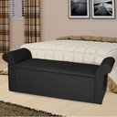 Ver imagem 1 de Recamier Baú Viena Queen 160 Cm Suede Preto - MV Estofados Shop