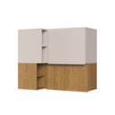 Ver imagem 3 de Armário Aéreo Duplo de Canto Reto 2 Portas 4 Nichos 93cm 100% BP Organic Marrom/Nature/Sand