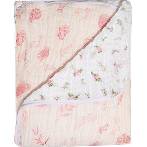 Cobertor Papi 3162 Bamboo Folhagem Rosa
