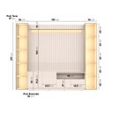 Ver imagem 3 de Estante para TV até 75 Polegadas Ripado LED Vidro Reflecta 2 Torres com Porta 100% MDF 219CMX259CM Vitoria Regia Yescasa Off White