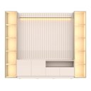 Ver imagem 2 de Estante para TV até 75 Polegadas Ripado LED Vidro Reflecta 2 Torres com Porta 100% MDF 219CMX259CM Vitoria Regia Yescasa Off White
