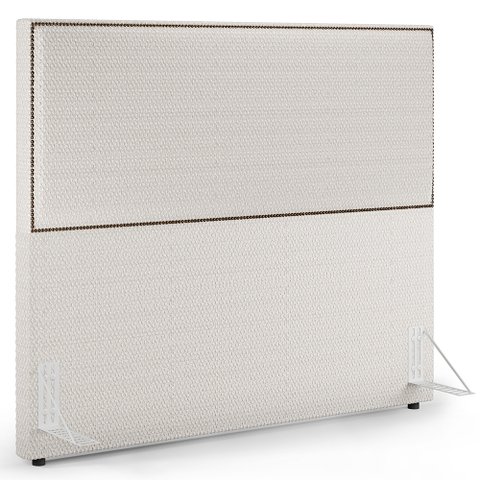 Cabeceira Box Queen com Tachas 160 Cm Vicenza L02 Bouclê Cru - Lyam Decor