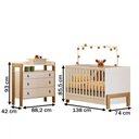 Ver imagem 3 de Quarto Infantil Completo Safari 3 Gavetas Branco/freijo - Pnr Móveis