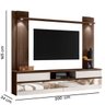 Painel Home Suspenso Tv 75 " Turin Espelho e Luminária Led:marrom Noce /off White Ártico - 3