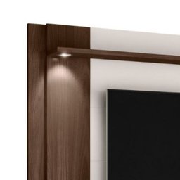Painel Home Suspenso Tv 75 " Turin Espelho e Luminária Led:marrom Noce /off White Ártico - 5
