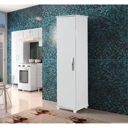 Armário Multiuso 1 Porta 4 Prateleiras Cuiaba Arte Móveis Branco - 4