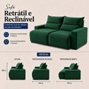 Ver imagem 3 de Sofá Viena Retrátil e Reclinável 210m - Verde