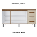 Ver imagem 5 de Balcao para Pia 3p 3g 150 Cm Diana Savana Off White Mobbs