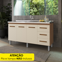 Ver imagem 6 de Balcao para Pia 3p 3g 150 Cm Diana Savana Off White Mobbs