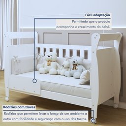 Berço Mini Cama 100% MDF com Colchão Slim - 6