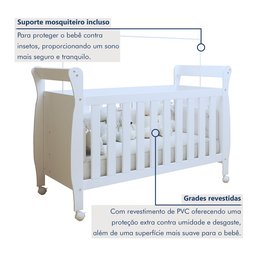 Berço Mini Cama 100% MDF com Colchão Slim - 4