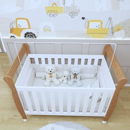 Berço Mini Cama 100% MDF com Colchão Slim - 10
