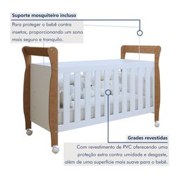 Berço Mini Cama 100% MDF com Colchão Slim - 4