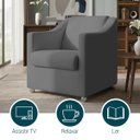 Ver imagem 5 de Poltrona Decorativa Mila Confortável para Sala Recepção Manicure Barbearia Consultório Pés Cromado