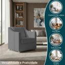 Ver imagem 6 de Poltrona Decorativa Mila Confortável para Sala Recepção Manicure Barbearia Consultório Pés Cromado